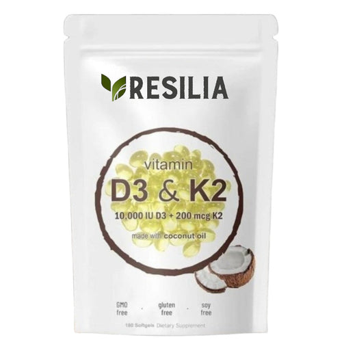High-Potency Vitamin D3 & K2 Softgels Resilia™