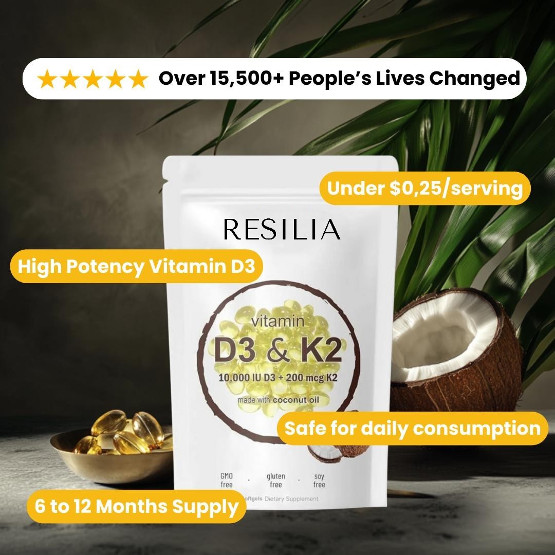 High-Potency Vitamin D3 & K2 Softgels Resilia™